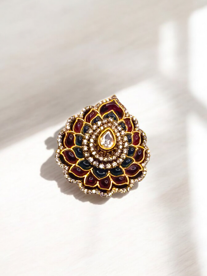 Kundan Zircon Finger ring