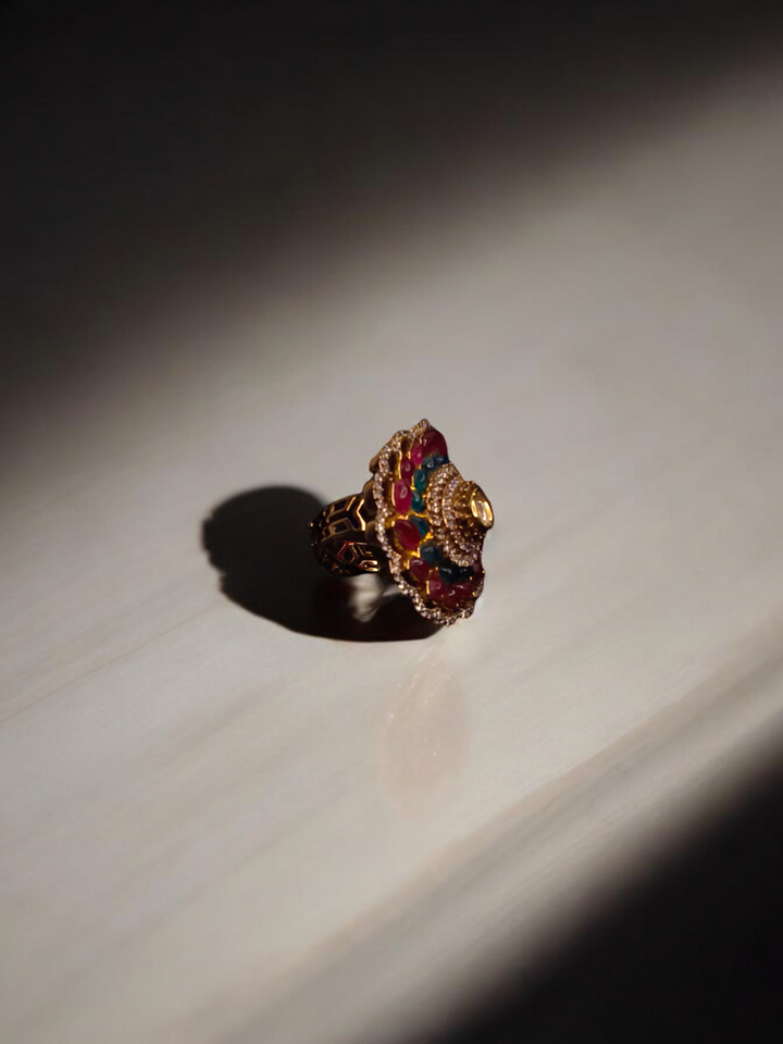 Kundan Zircon Finger ring