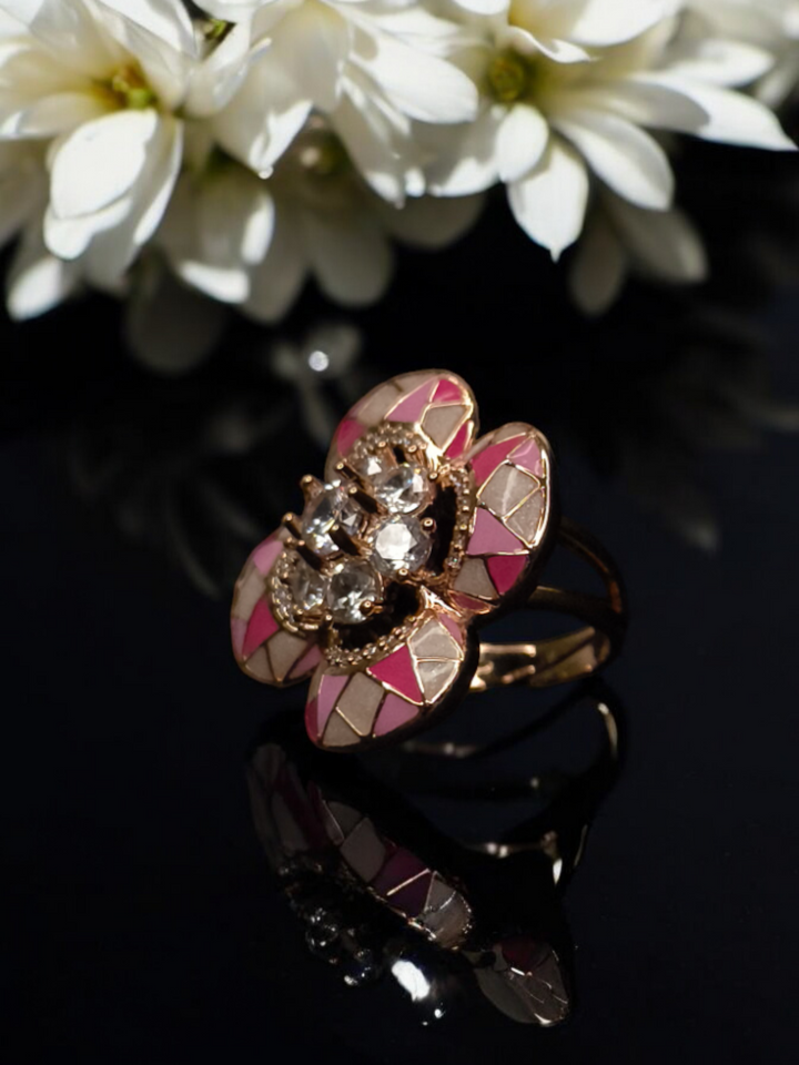Meenakari Zircon Finger Ring