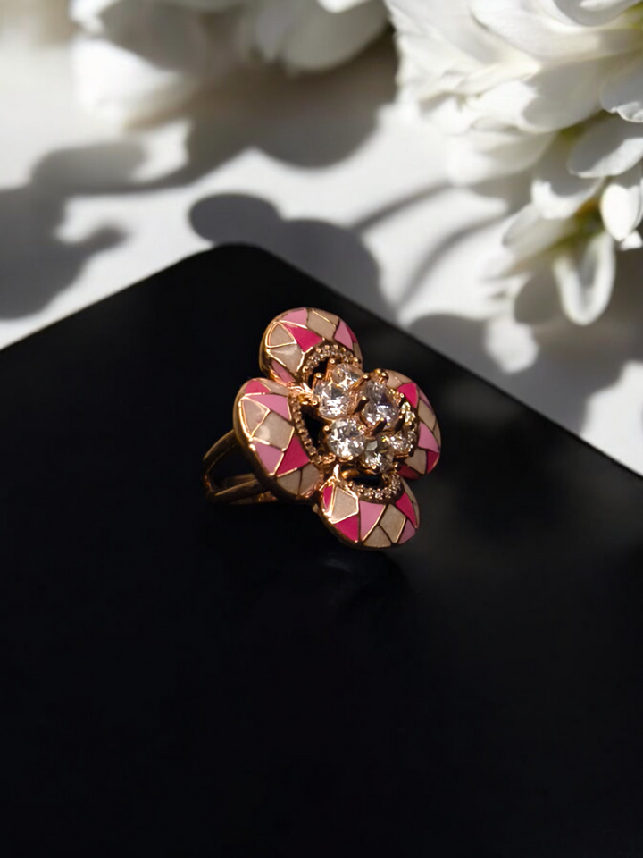 Meenakari Zircon Finger Ring