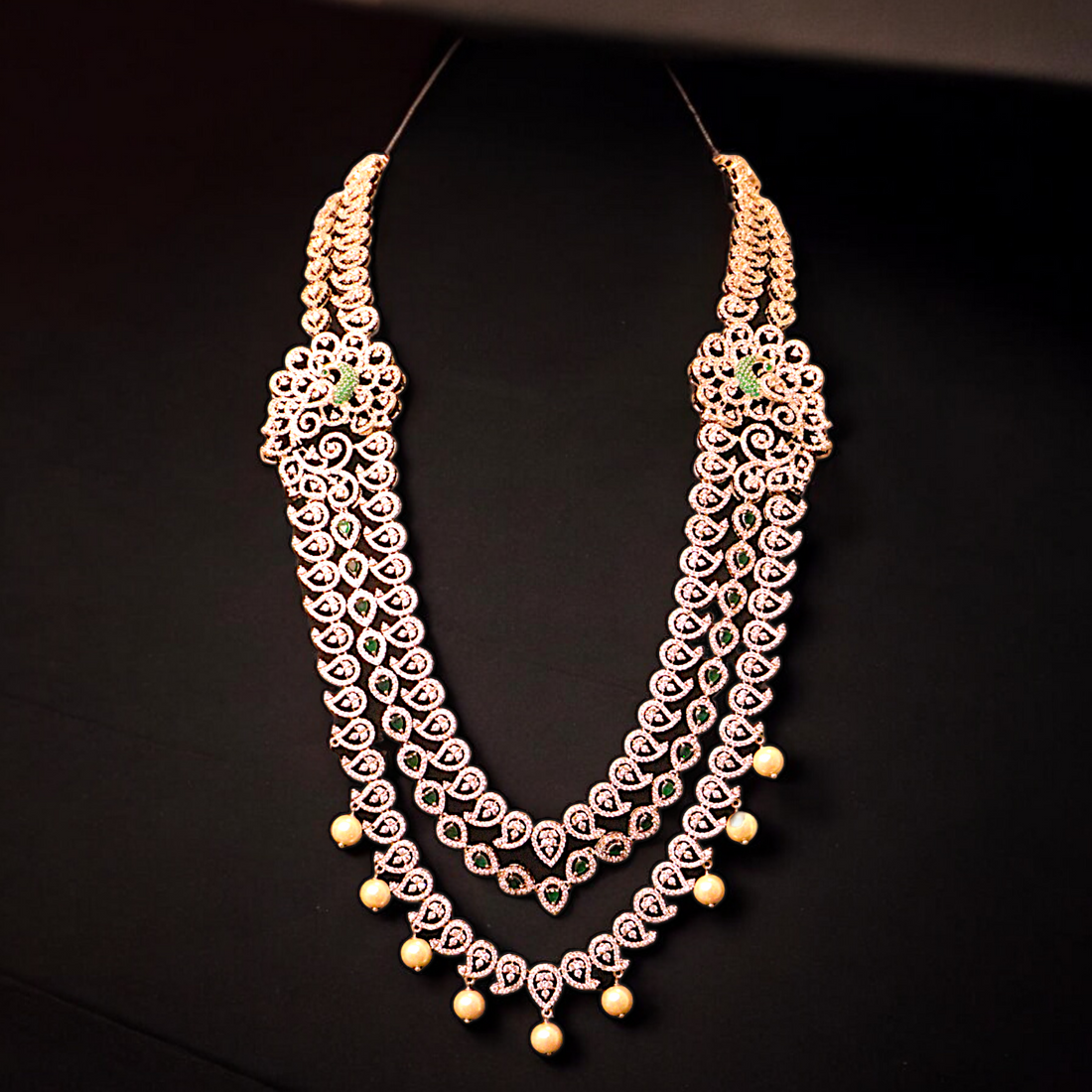 CZ gold Long Necklace