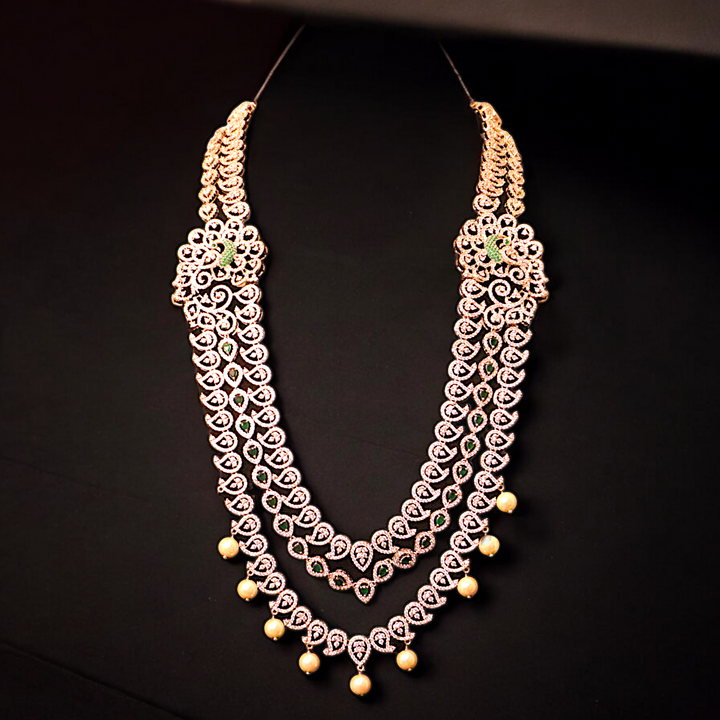 CZ gold Long Necklace