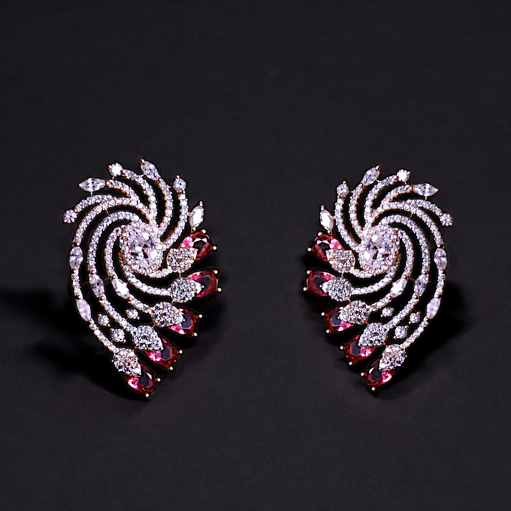 silver kundan earrings