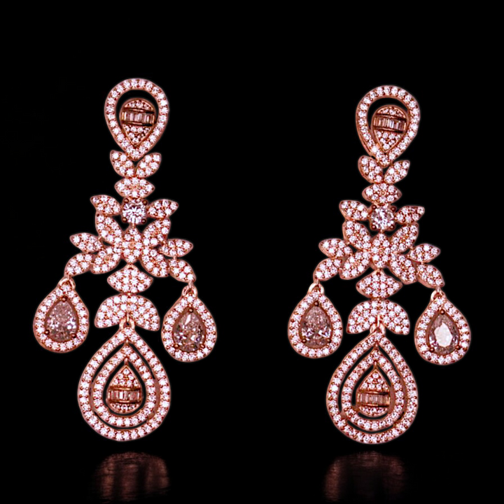 rosegold zircon earring