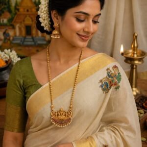 Traditional Lakshmi Kemp Haram Necklace Set